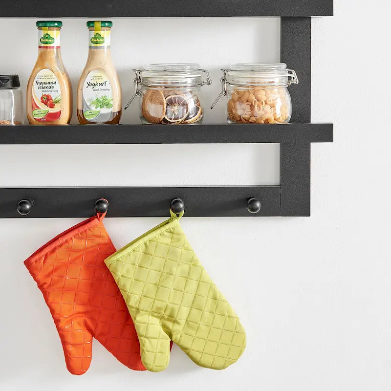 Étagère murale à 2 niveaux avec 5 crochets Danya B. – Entrée ou salle de bain