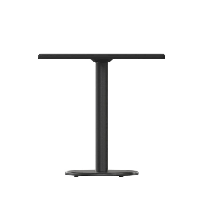 Kwadratowy blat laminowany 30 x 30 z okrągłą podstawą stołową o wysokości 18 cali – 30 szer. x 30 gł. x 31,125 wys. – 30 szer. x 30 gł. x 31,125 wys.