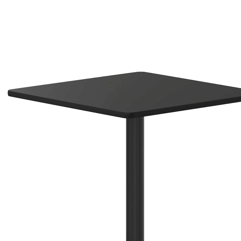 Kwadratowy blat laminowany 30 x 30 z okrągłą podstawą stołową o wysokości 18 cali – 30 szer. x 30 gł. x 31,125 wys. – 30 szer. x 30 gł. x 31,125 wys.
