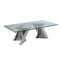 Table basse moderne en verre de qualité supérieure avec base en spirale - Table basse