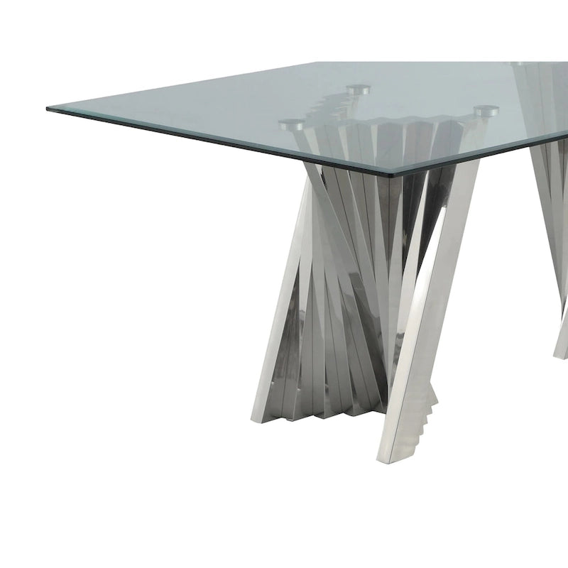 Table basse moderne en verre de qualité supérieure avec base en spirale - Table basse