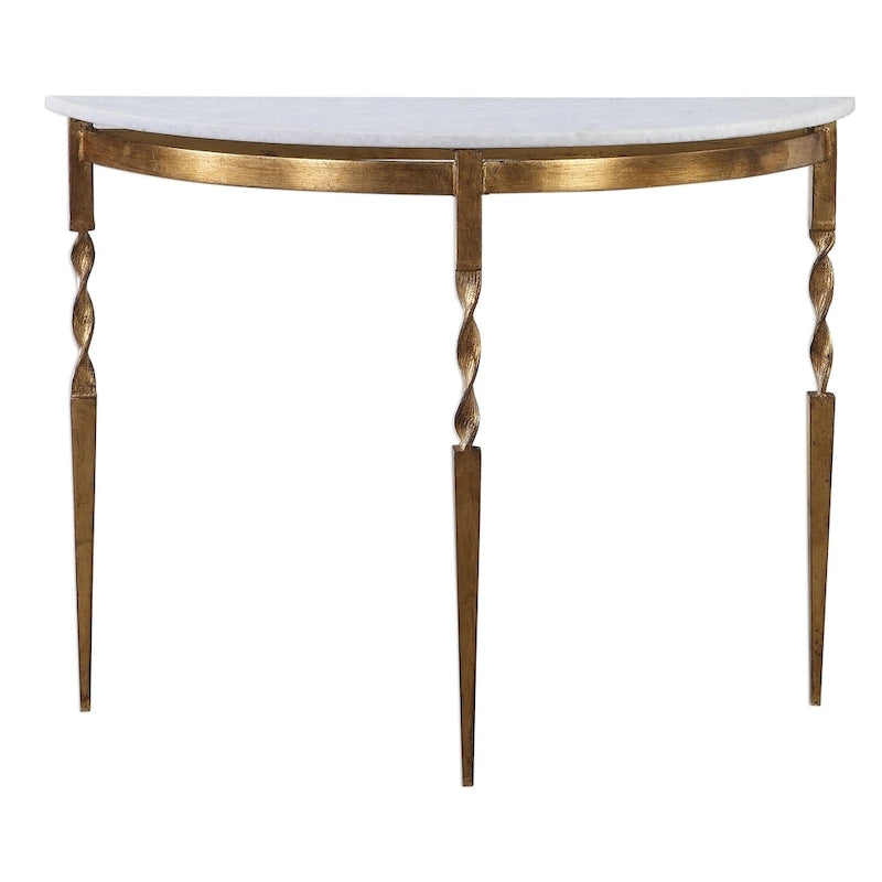 Console demi-lune Uttermost Imelda dorée