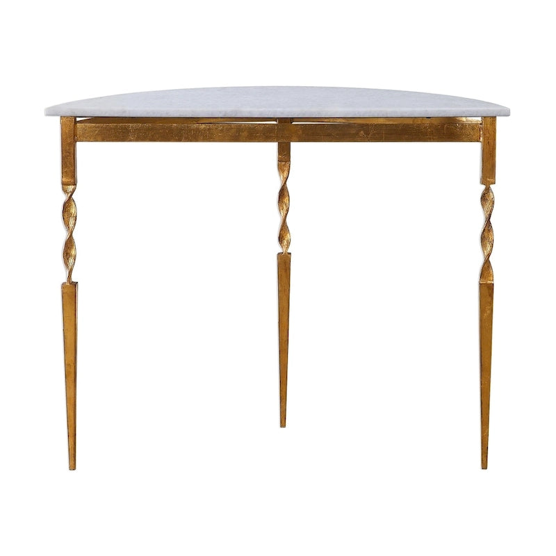 Console demi-lune Uttermost Imelda dorée