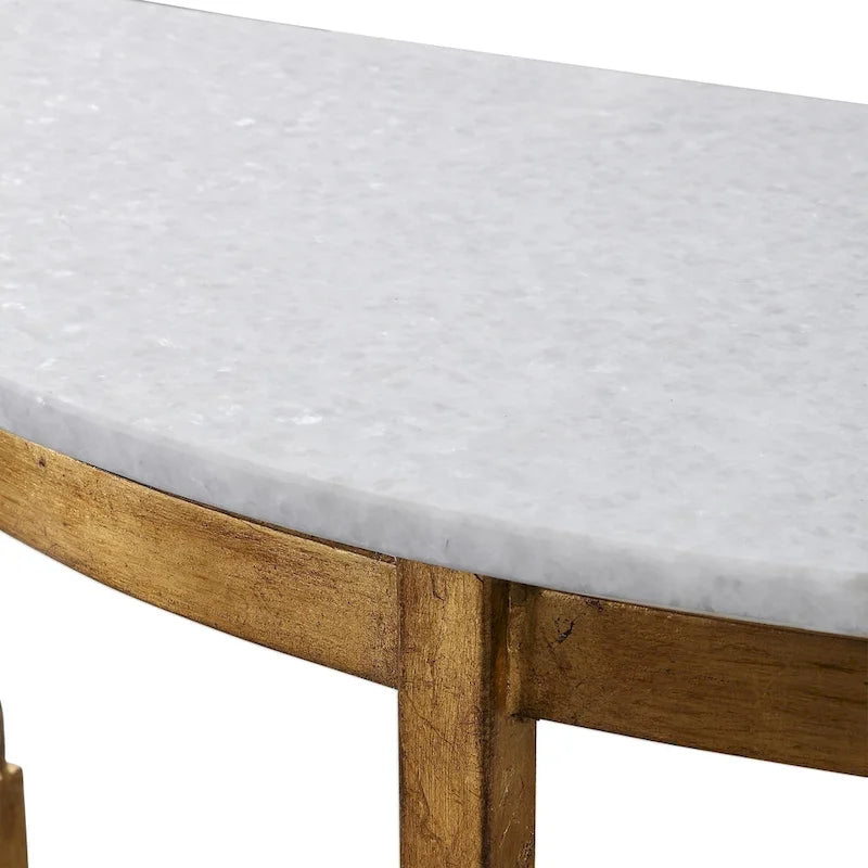 Console demi-lune Uttermost Imelda dorée