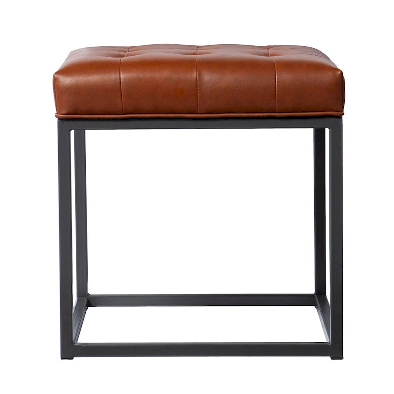 SEI Furniture Healy Mini otoman w kolorze siodłowym brązie