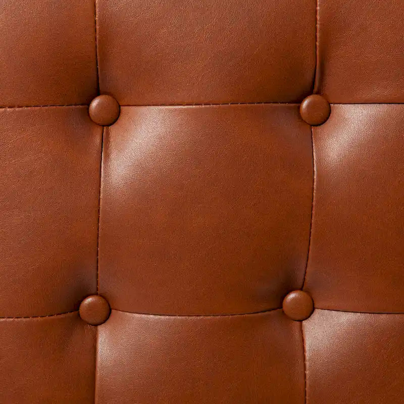 SEI Furniture Healy Mini otoman w kolorze siodłowym brązie