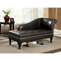Szezlong do przechowywania Riz Modern z litego drewna z guzikami od Furniture of America