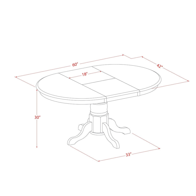 Ensemble de salle à manger East West Furniture - une table de cuisine ovale et des chaises de cuisine, 42x60 pouces, noir et cerisier (options de pièces)