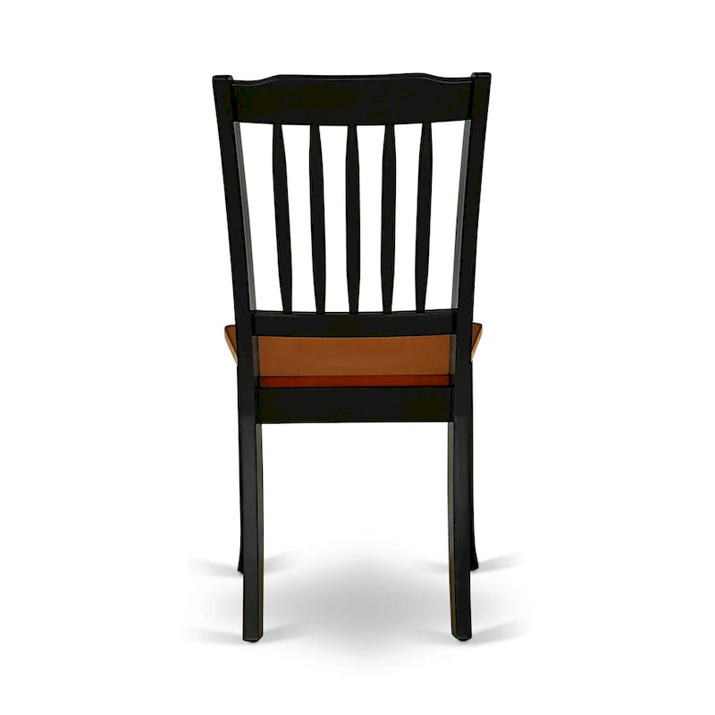 Ensemble de salle à manger East West Furniture - une table de cuisine ovale et des chaises de cuisine, 42x60 pouces, noir et cerisier (options de pièces)