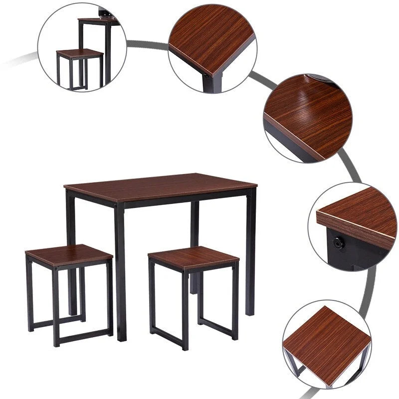 Ensemble repas motif bois simple (lot de 3)