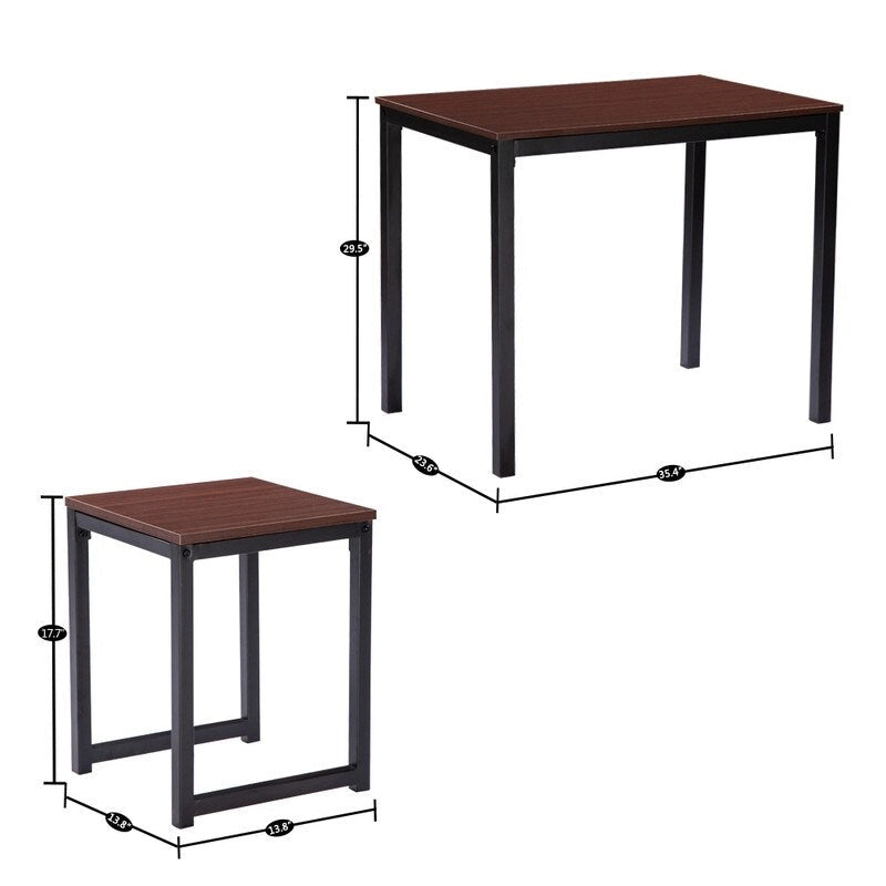 Ensemble repas motif bois simple (lot de 3)