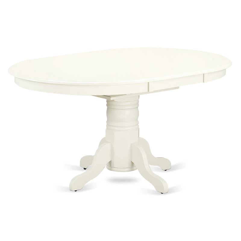 East West Furniture Ensemble de meubles de salle à manger - une table de cuisine ovale et des chaises de salle à manger en bois, blanc lin (option de pièces)