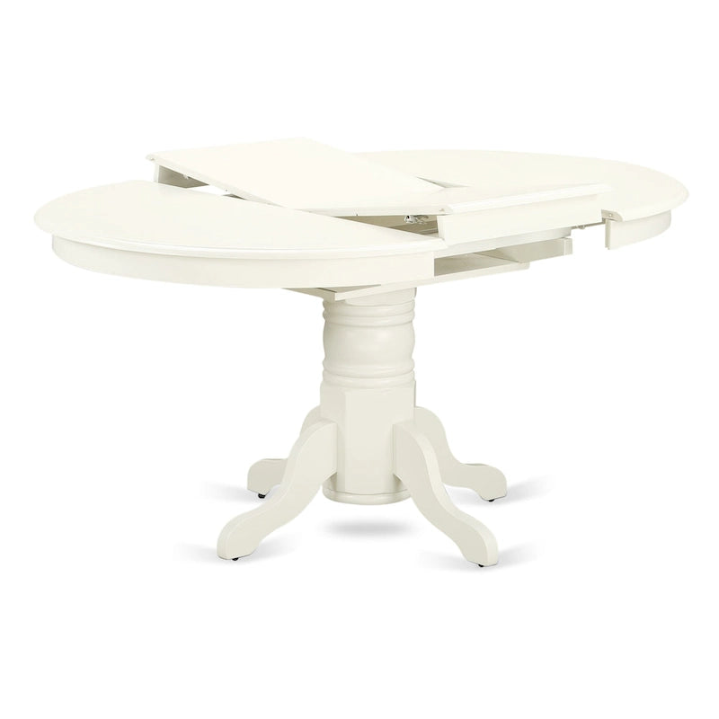 East West Furniture Ensemble de meubles de salle à manger - une table de cuisine ovale et des chaises de salle à manger en bois, blanc lin (option de pièces)