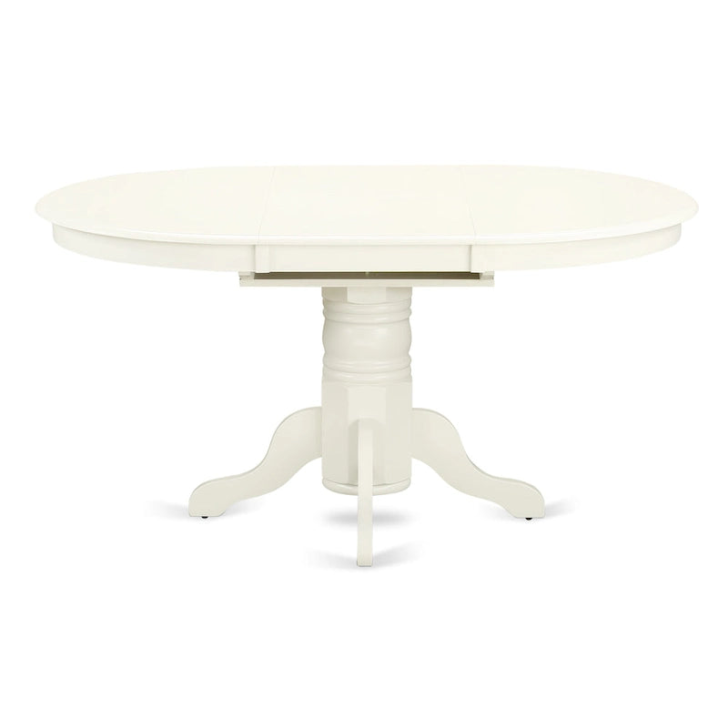 East West Furniture Ensemble de meubles de salle à manger - une table de cuisine ovale et des chaises de salle à manger en bois, blanc lin (option de pièces)