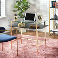 Szklane biurko Lifestorey Thayer w stylu Mid-Century