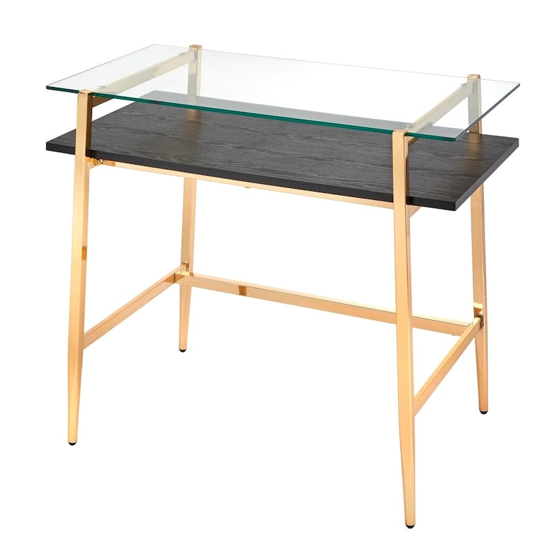 Szklane biurko Lifestorey Thayer w stylu Mid-Century