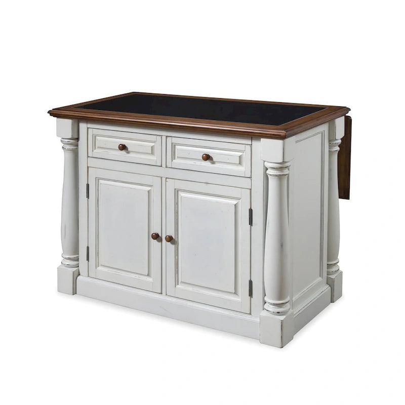 Îlot de cuisine blanc vieilli Monarch par Home Styles