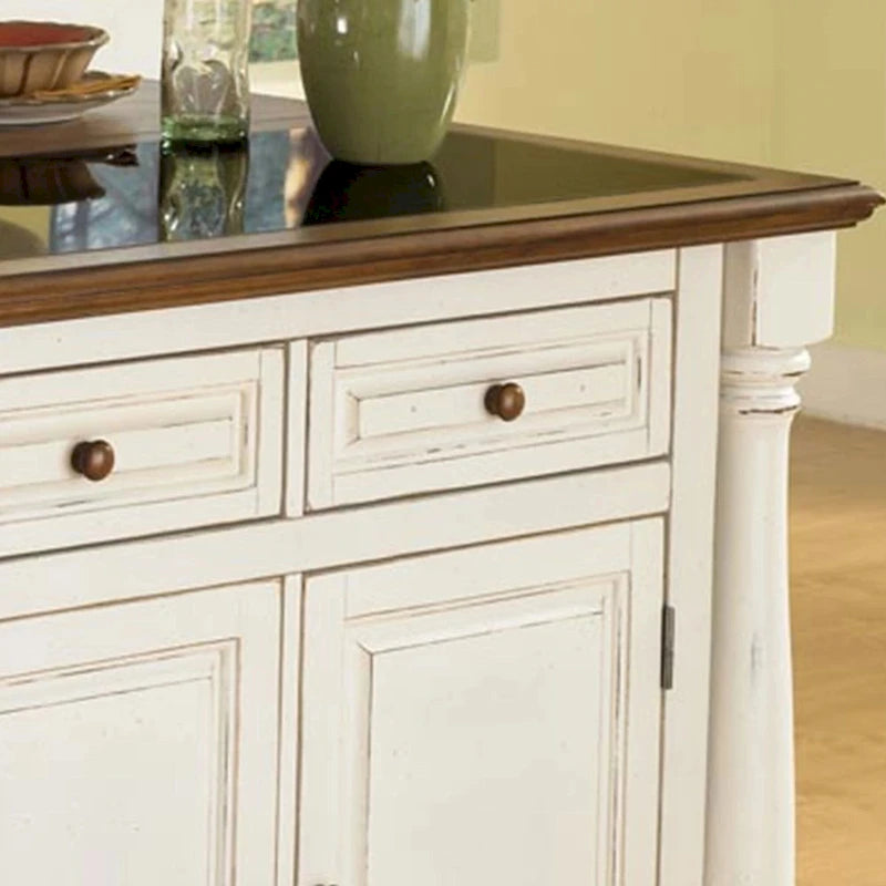 Îlot de cuisine blanc vieilli Monarch par Home Styles