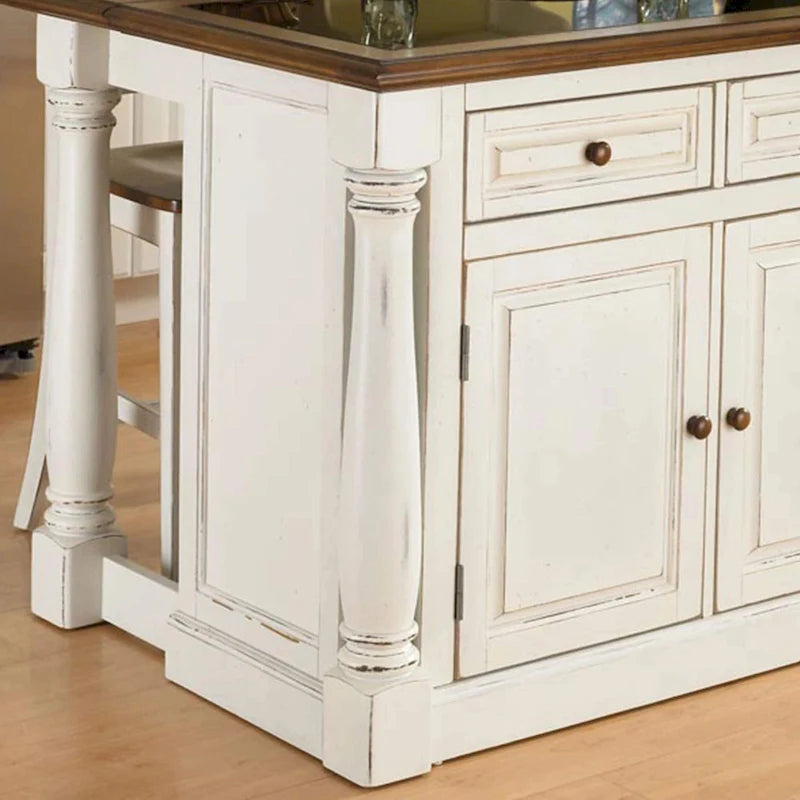 Îlot de cuisine blanc vieilli Monarch par Home Styles