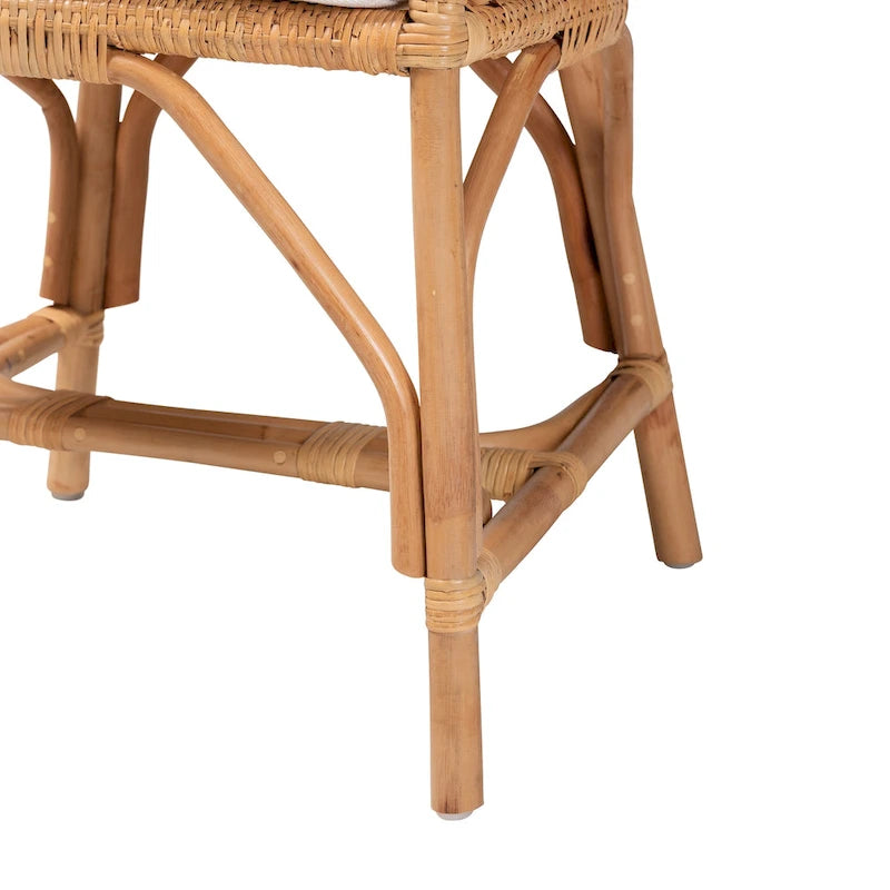 Krzesło jadalniane Arween Modern Bohemian z naturalnego brązowego rattanu
