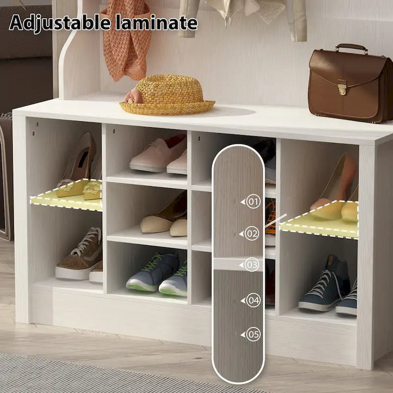 Wieszak na ubrania, ławka na buty do przedpokoju, mebel akcentujący, przedpokój, salon