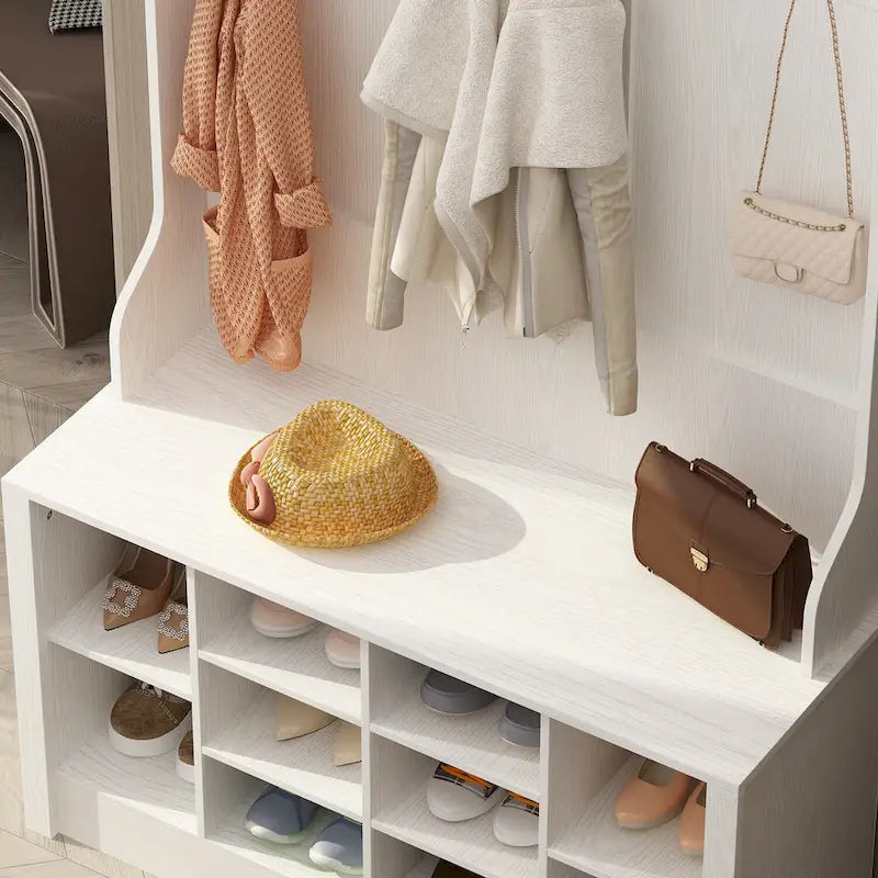 Wieszak na ubrania, ławka na buty do przedpokoju, mebel akcentujący, przedpokój, salon