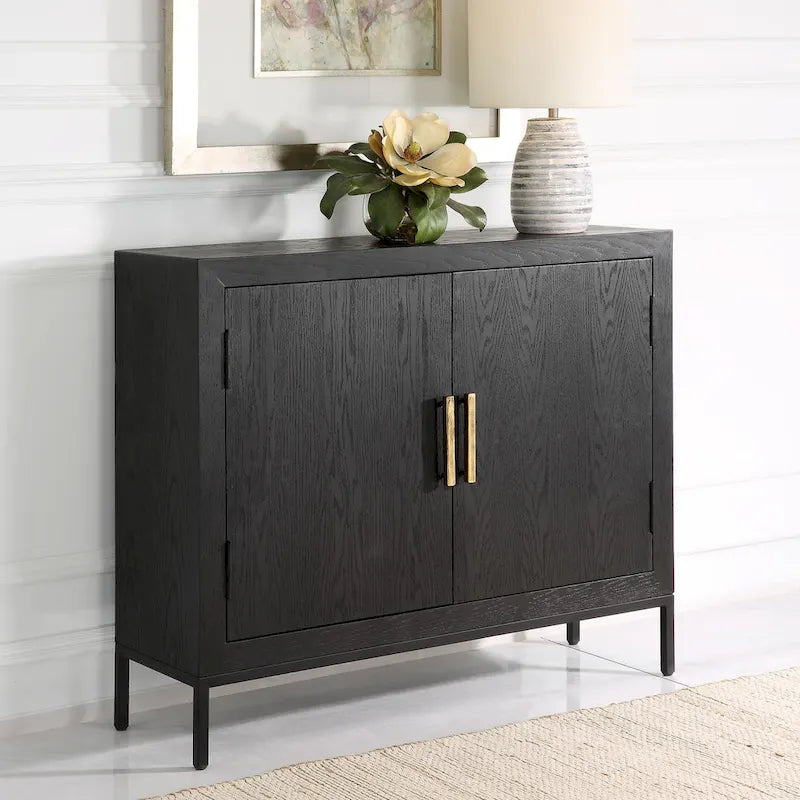 Meuble bas Uttermost Front Range chêne foncé 2 portes - 40,25 L X 32,5 H X 11,625 P (po)
