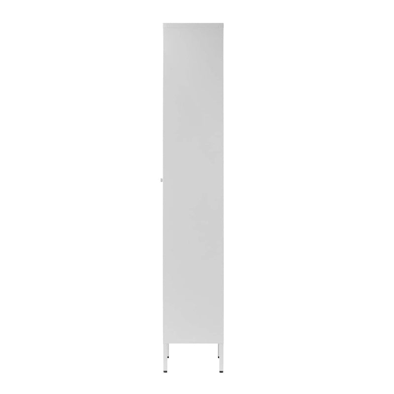 Meuble bas Avis en métal blanc de 71 pouces avec porte transparente