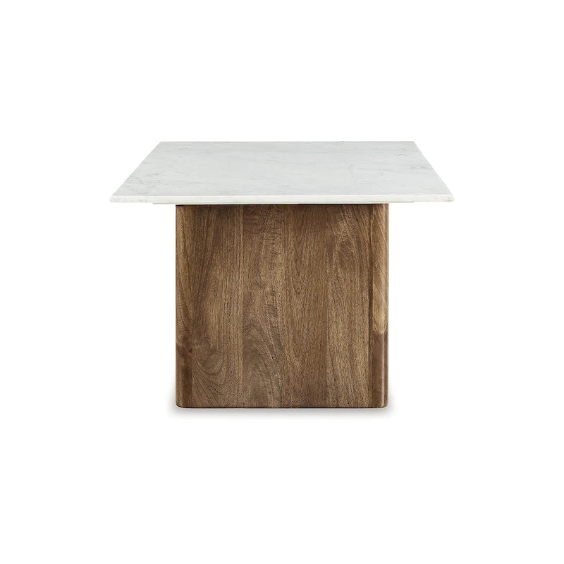 Signature Design by Ashley Isanti – Table basse marron clair/blanc – 48 larg. x 26 prof. x 17 haut.