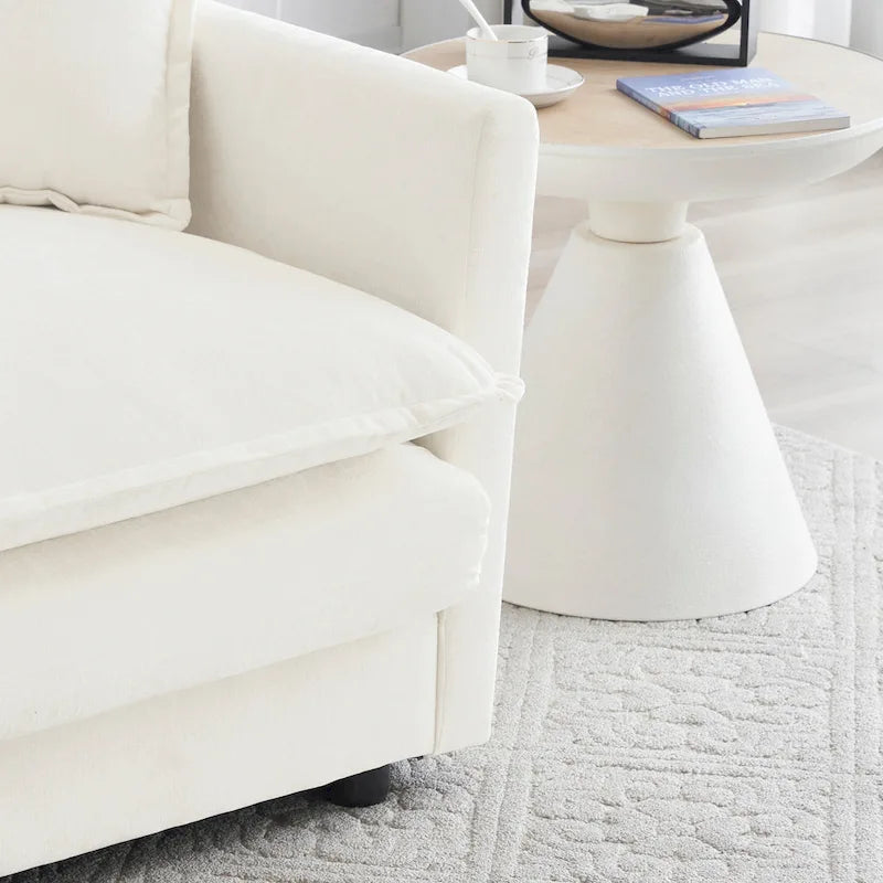 Causeuse 2 places et fauteuil, Ensemble canapé et fauteuil 2 pièces, Causeuse et fauteuil d'appoint, Canapé de salon en chenille rembourré 2 pièces