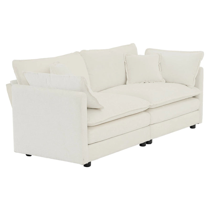 Causeuse 2 places et fauteuil, Ensemble canapé et fauteuil 2 pièces, Causeuse et fauteuil d'appoint, Canapé de salon en chenille rembourré 2 pièces