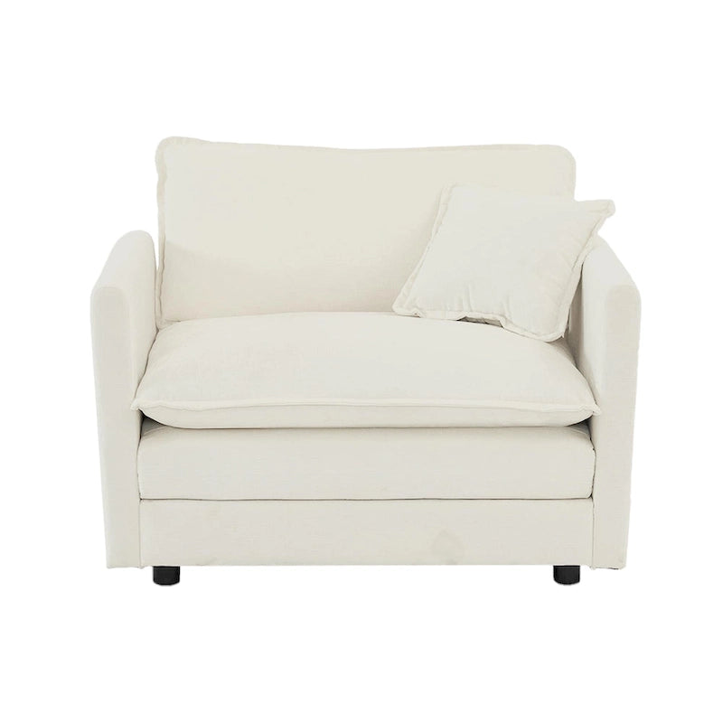 Causeuse 2 places et fauteuil, Ensemble canapé et fauteuil 2 pièces, Causeuse et fauteuil d'appoint, Canapé de salon en chenille rembourré 2 pièces
