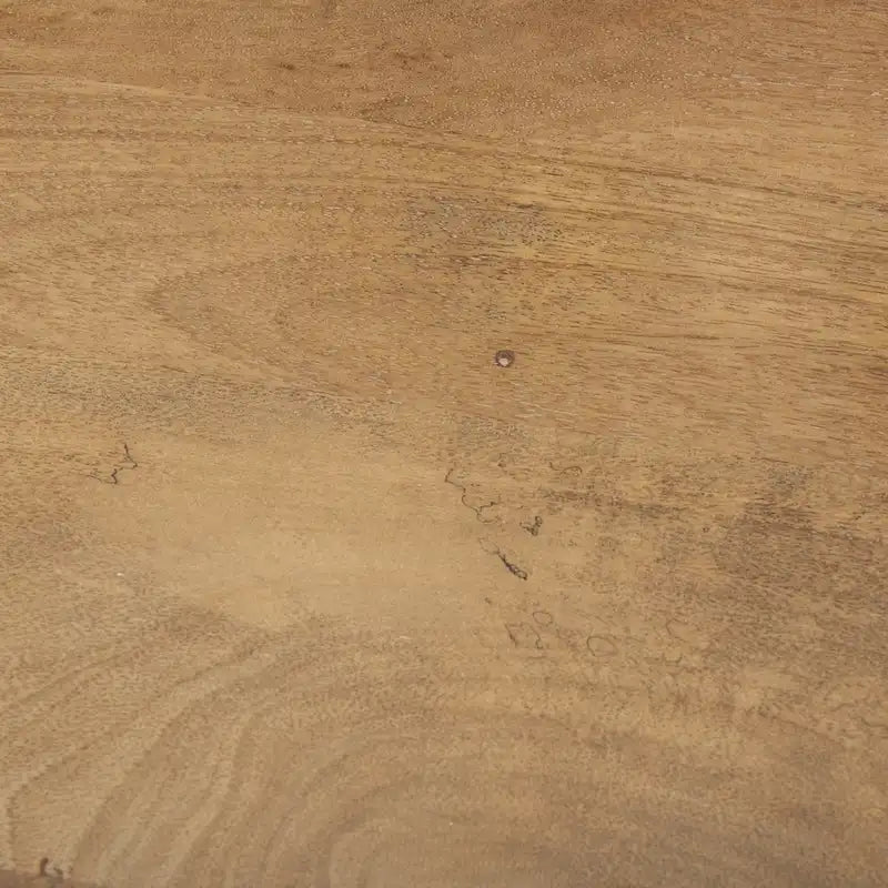 Table d'appoint ronde en bois massif marron clair Mattius