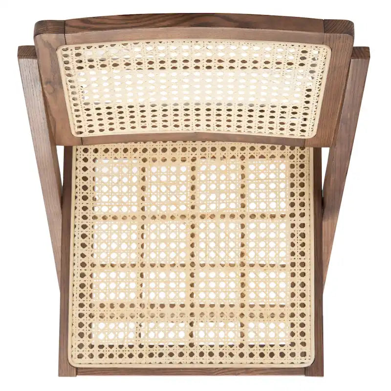 Chaise pliante de salle à manger SAFAVIEH Couture Reinalda Cane (lot de 2) - 45,7 cm L x 58,4 cm P x 83,8 cm H - 45,7Lx58,4Px83,8H