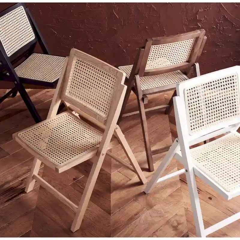 Chaise pliante de salle à manger SAFAVIEH Couture Reinalda Cane (lot de 2) - 45,7 cm L x 58,4 cm P x 83,8 cm H - 45,7Lx58,4Px83,8H