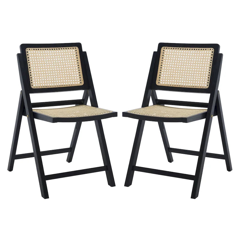 Chaise pliante de salle à manger SAFAVIEH Couture Reinalda Cane (lot de 2) - 45,7 cm L x 58,4 cm P x 83,8 cm H - 45,7Lx58,4Px83,8H