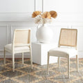 Chaise de salle à manger avec coussin en rotin Sylva de SAFAVIEH (lot de 2) - 19 L x 17.5 P x 32 H - 19Lx18Px32H