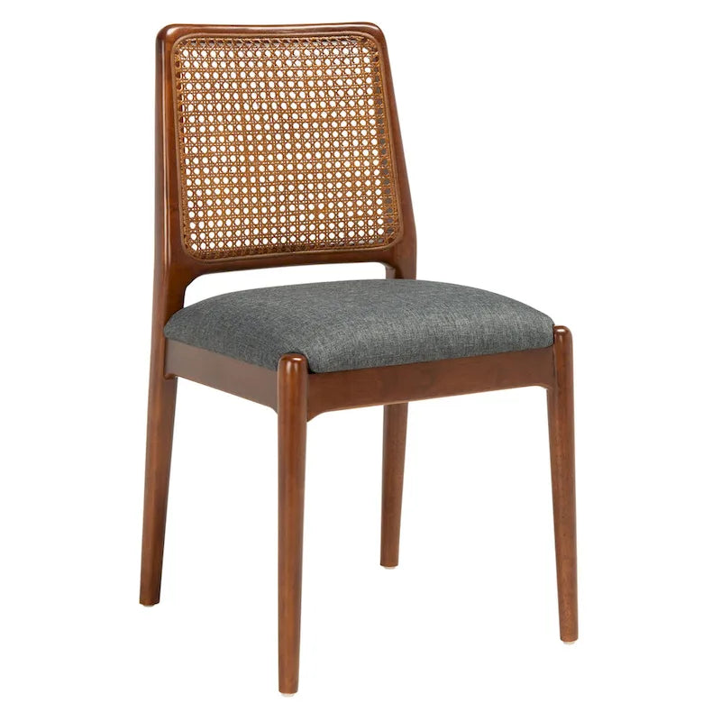 Chaise de salle à manger avec coussin en rotin Sylva de SAFAVIEH (lot de 2) - 19 L x 17.5 P x 32 H - 19Lx18Px32H