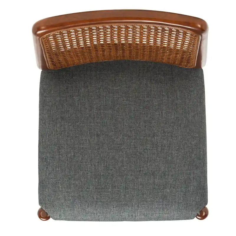 Chaise de salle à manger avec coussin en rotin Sylva de SAFAVIEH (lot de 2) - 19 L x 17.5 P x 32 H - 19Lx18Px32H