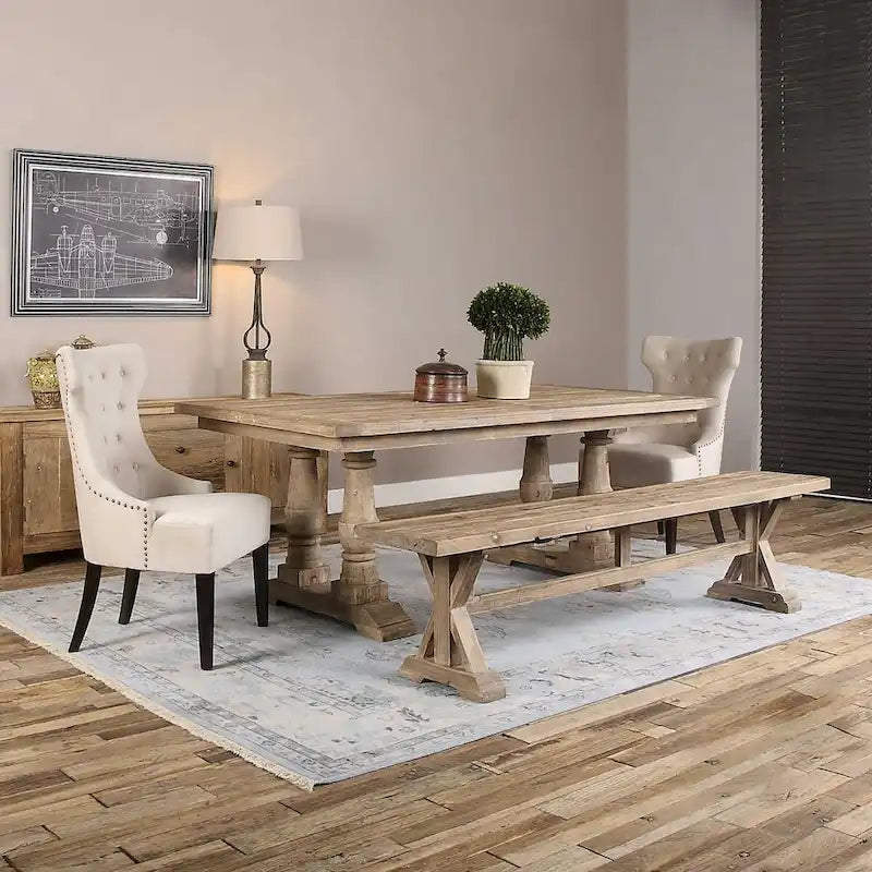 Uttermost Stratford 19 x 76 Lite drewniana podstawa stołu jadalnego w stylu farmhouse