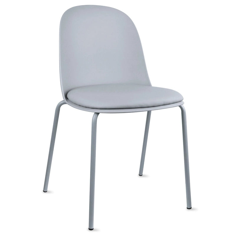 Lot de 2 chaises de salle à manger rétro en plastique moulé Eiffel pour salon, cuisine, bureau chromé, designer