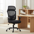 FDW Big and Tall Office Chair Mesh Chair with Lumbar Support and Adjustable Headres, Black