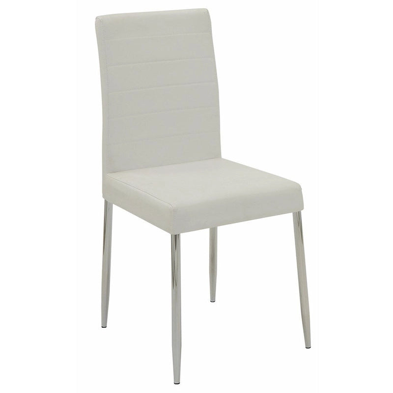 Contemporary Dining Side Chair, White, Set of 4 - 38.5 H x 17 W x 19.8 L Inches