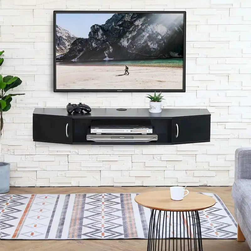 FITUEYES Meuble TV Mural Console Flottante Étagère de Rangement pour Bureau
