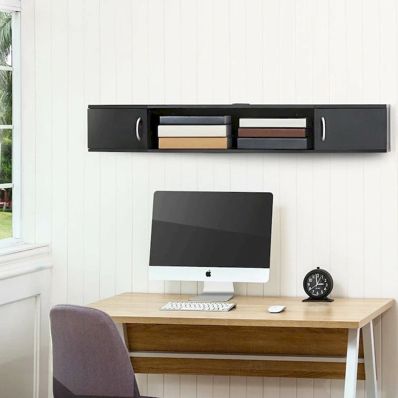 FITUEYES Meuble TV Mural Console Flottante Étagère de Rangement pour Bureau