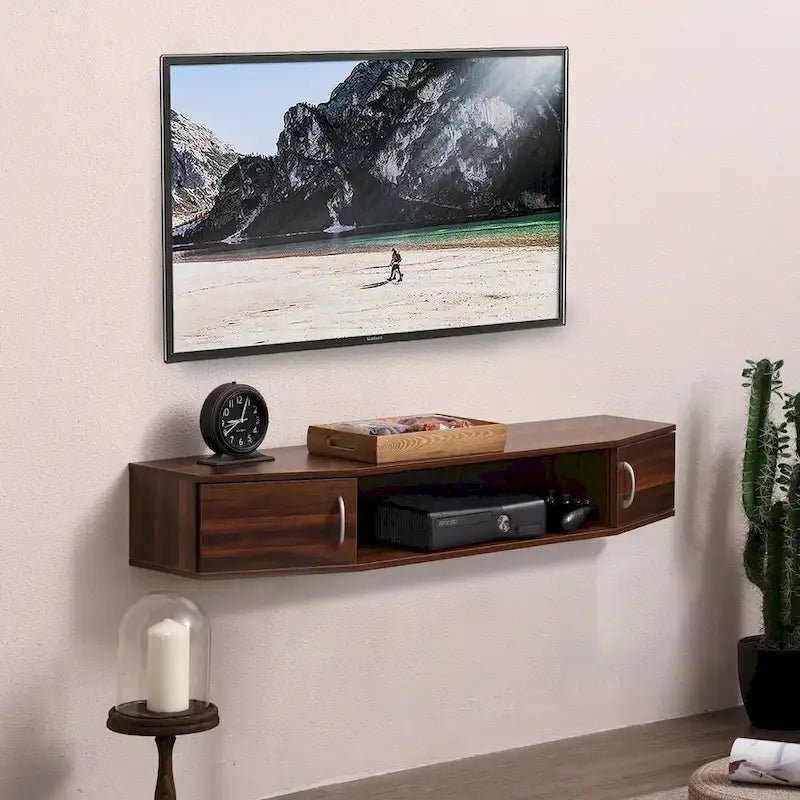 FITUEYES Meuble TV Mural Console Flottante Étagère de Rangement pour Bureau