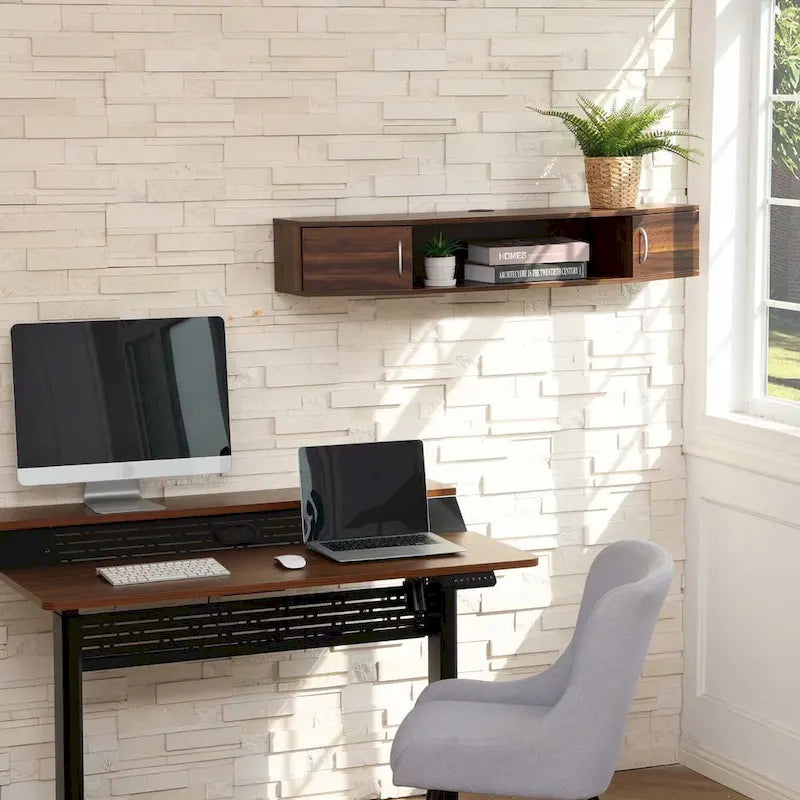 FITUEYES Meuble TV Mural Console Flottante Étagère de Rangement pour Bureau