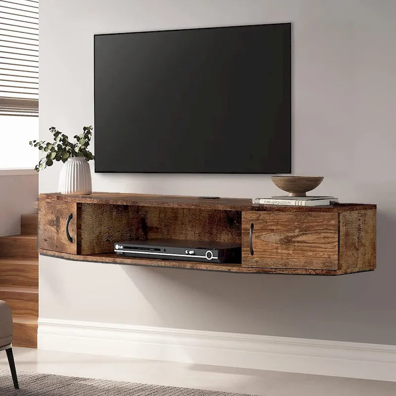 FITUEYES Meuble TV Mural Console Flottante Étagère de Rangement pour Bureau