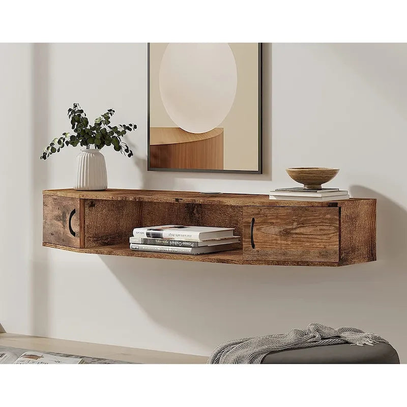 FITUEYES Meuble TV Mural Console Flottante Étagère de Rangement pour Bureau