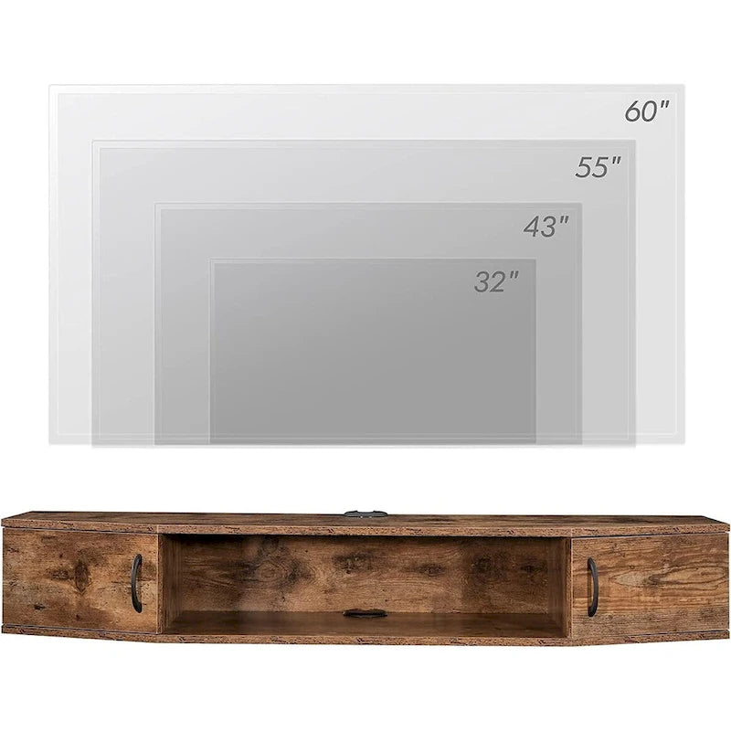 FITUEYES Meuble TV Mural Console Flottante Étagère de Rangement pour Bureau